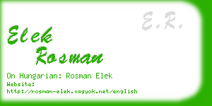 elek rosman business card